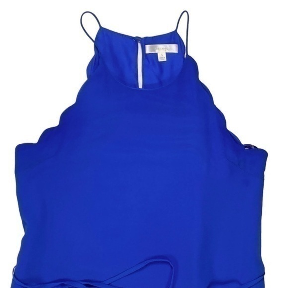 Lost April Slip Dress Womens Size Small Royal Blue Sleeveless Belted Lined Mini - Picture 3 of 15